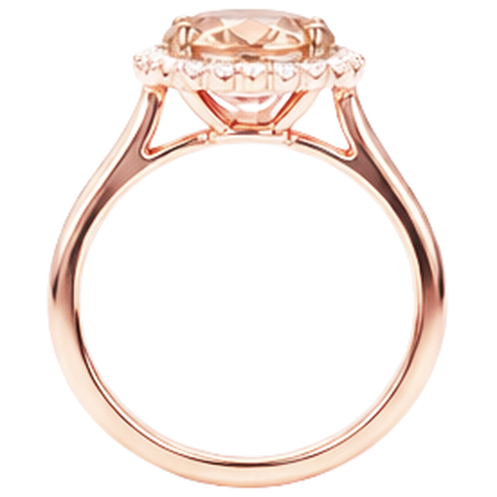 echter oval morganit 11.75Karat ring auf Weiß