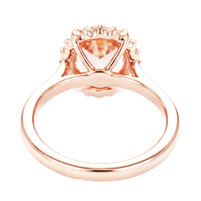 echter oval morganit 11.75Karat ring mit Diamantbesatz