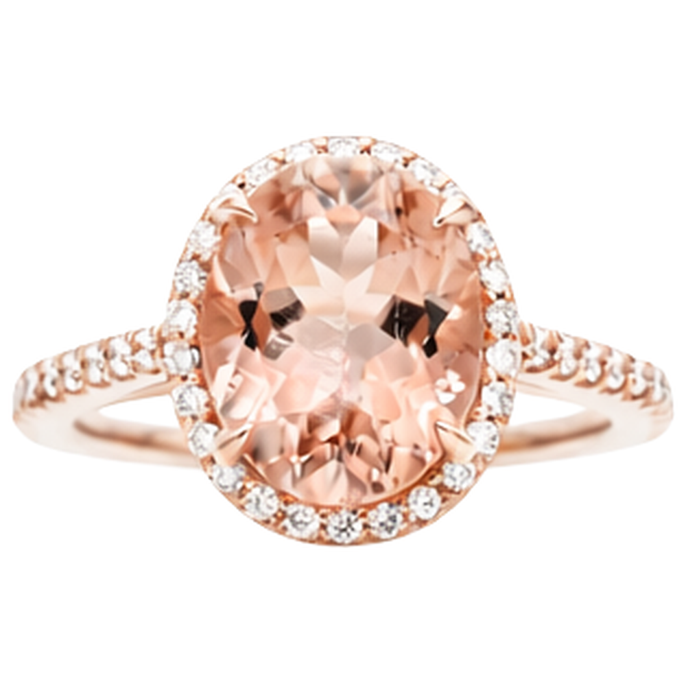 Morganit mit Diamanten 27.50 Karat Ring Roségold 14K