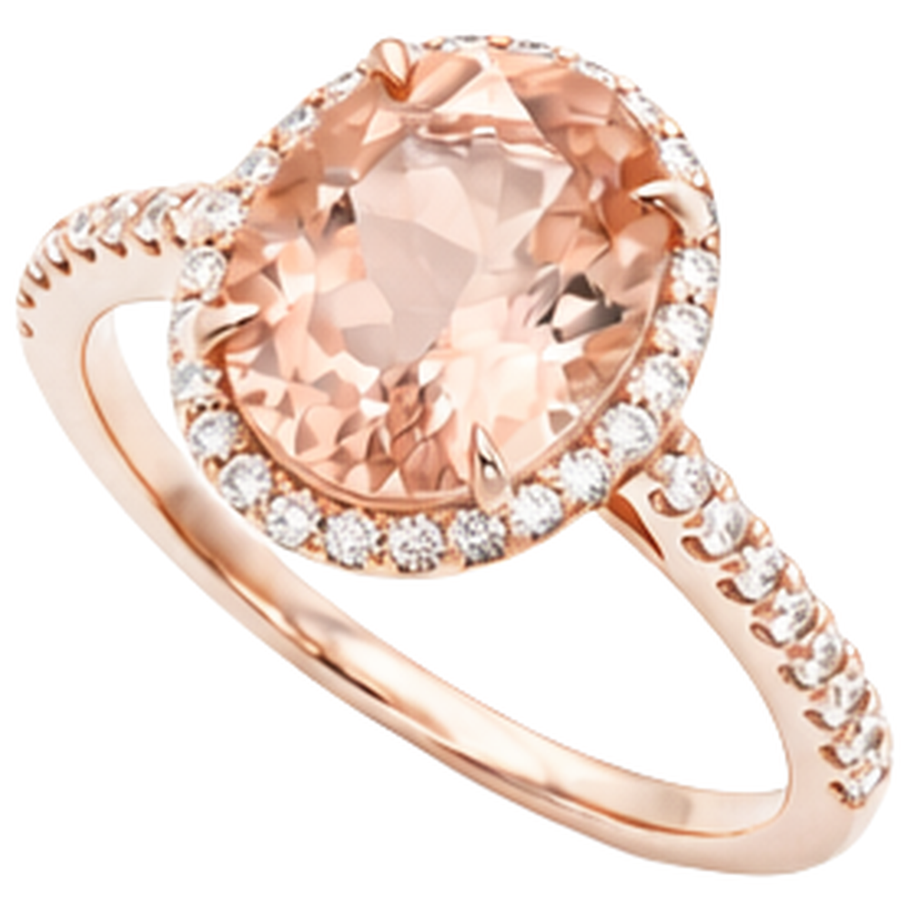 Morganit mit Diamanten 27.50 Karat Ring Roségold 14K