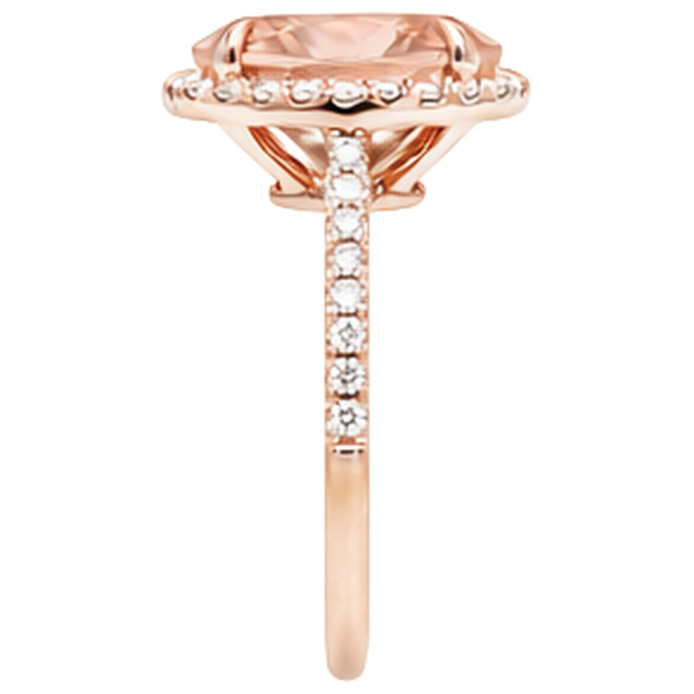 Morganit mit Diamanten 27.50 Karat Ring Roségold 14K