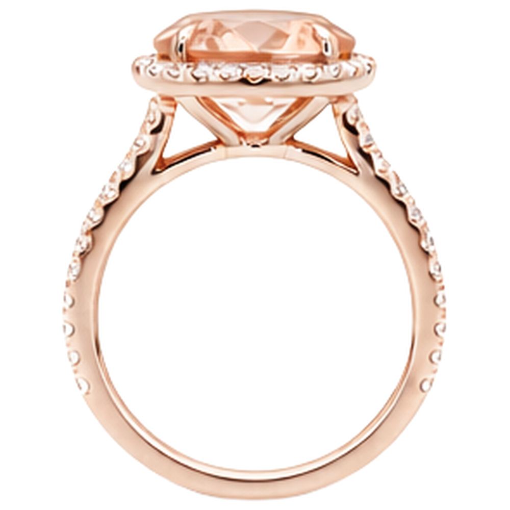 Morganit mit Diamanten 27.50 Karat Ring Roségold 14K