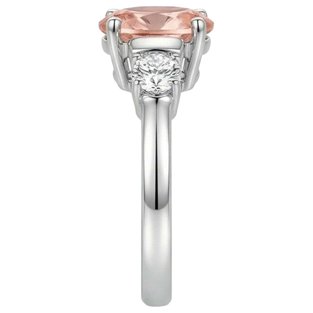 echter oval morganit 9Karat ring auf Weiß