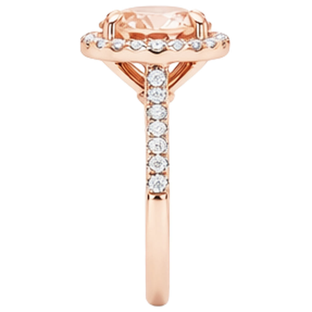 Morganit und Diamanten Rundschliff 11,50 ct Ring Roségold 14K