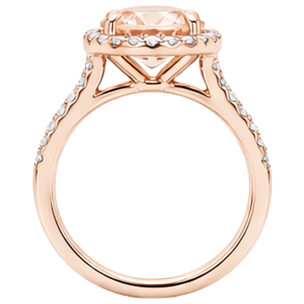 Morganit und Diamanten Rundschliff 11,50 ct Ring Roségold 14K