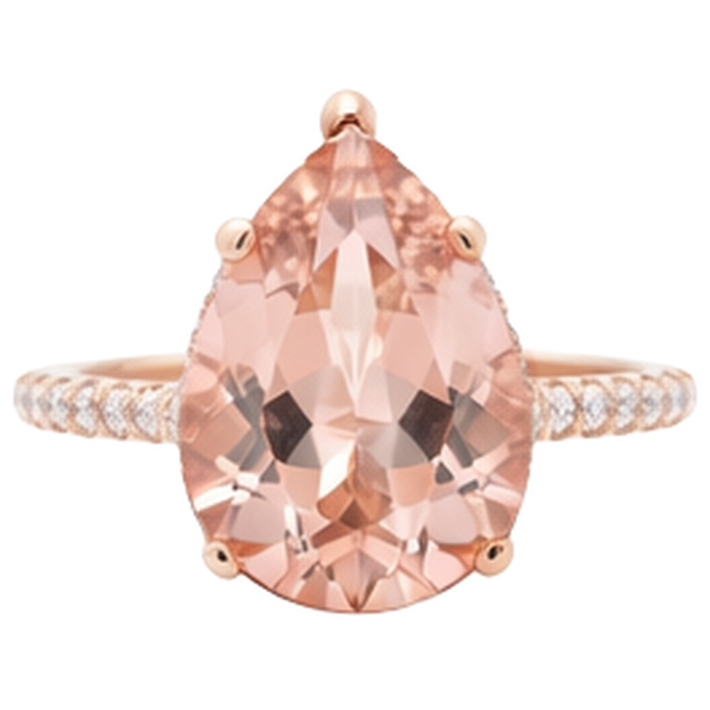 echter round morganit 6.75Karat ring Seitenansicht