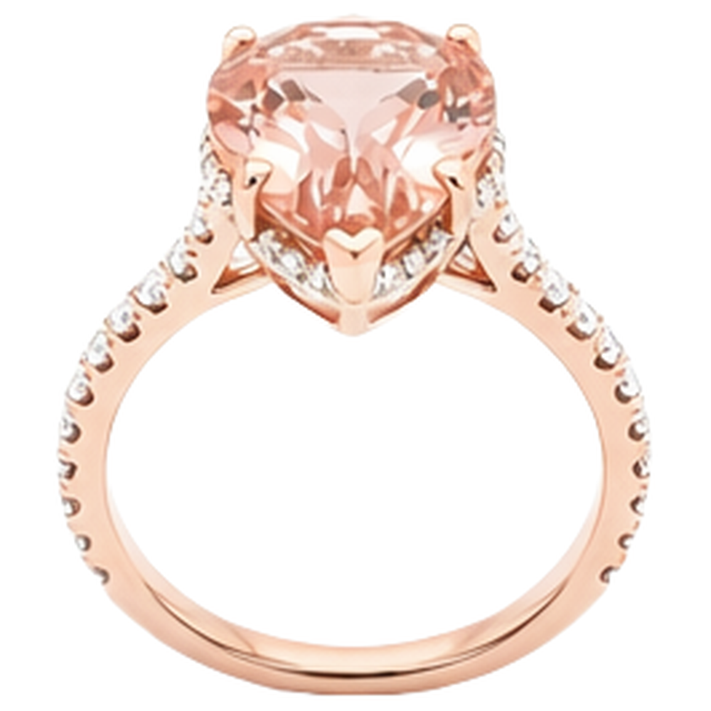 echter round morganit 6.75Karat ring Draufsicht