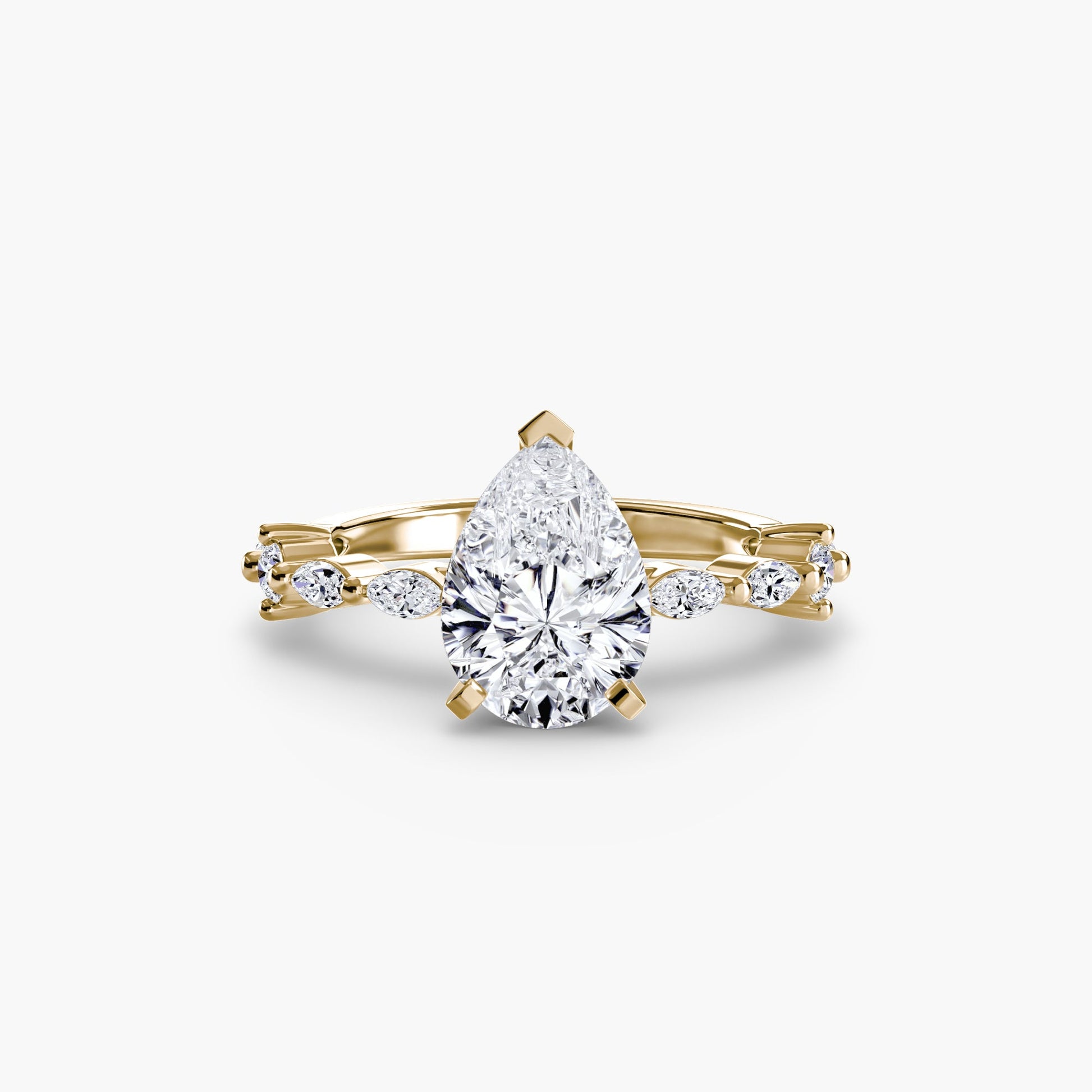 Schmuckstein Setting -Karat Gold – Draufsicht