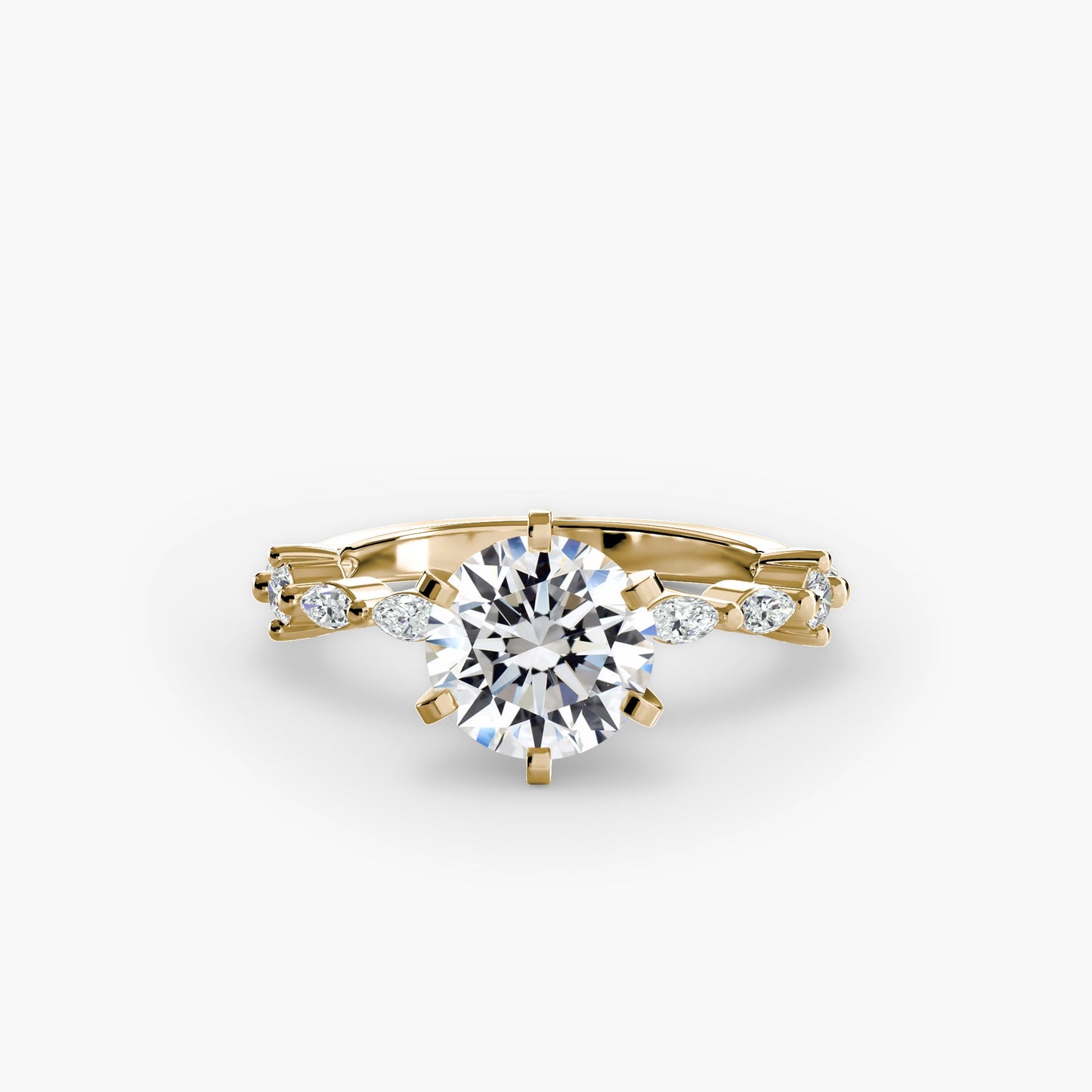 Schmuckstein Setting -Karat Gold – Frontansicht