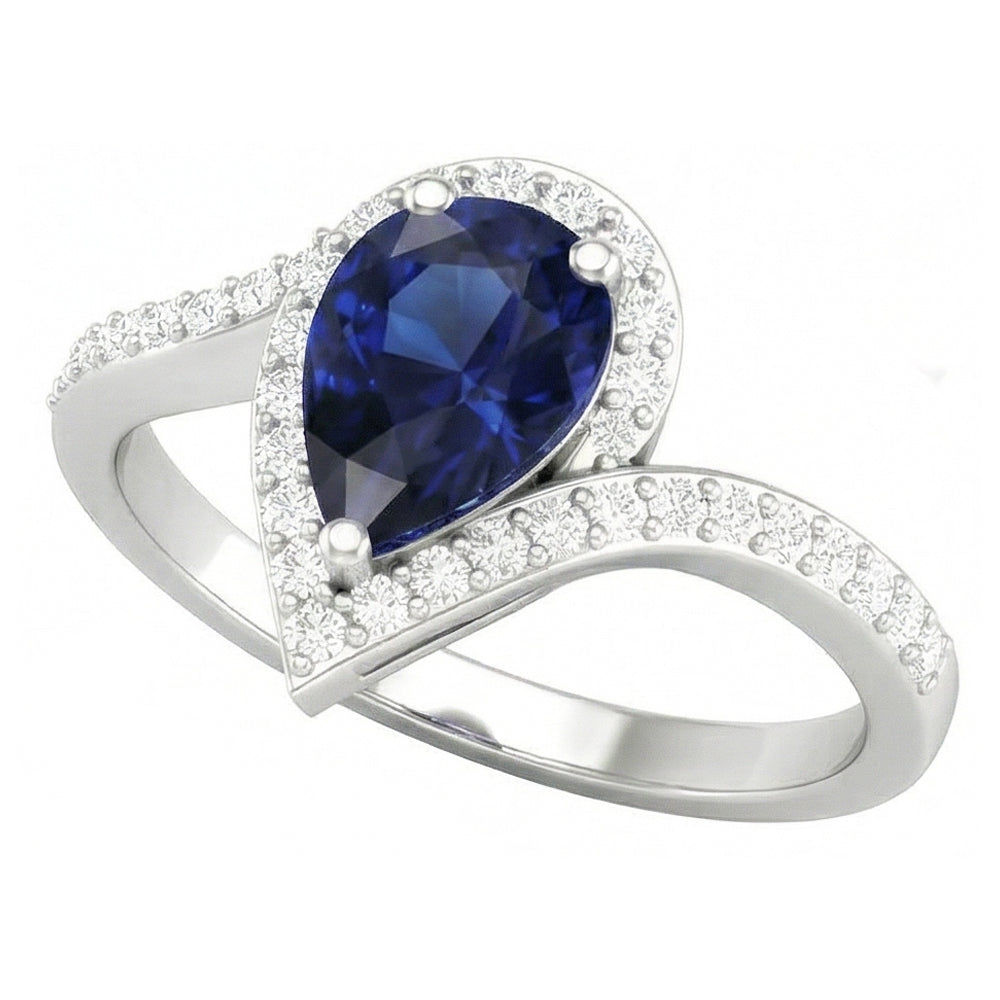 Erdgewonnener Royalblauer Saphir Edelstein-Ring – Frontansicht