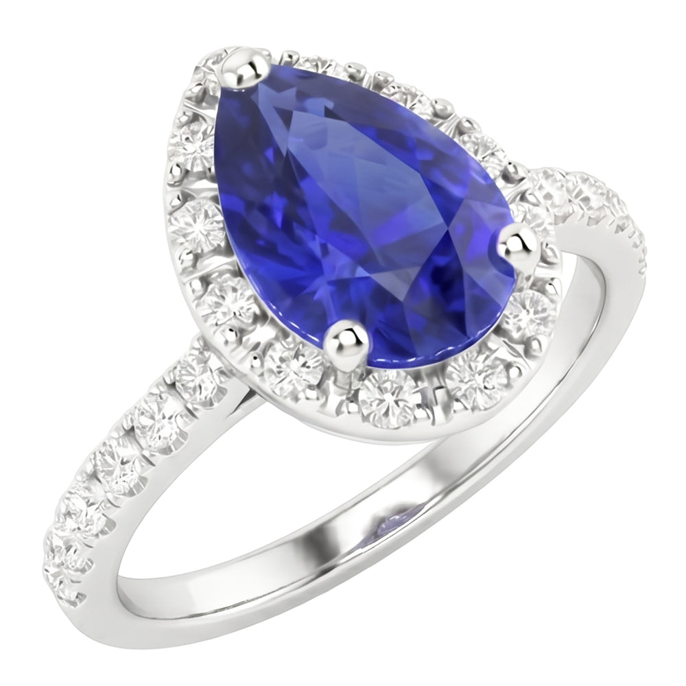 Erdgewonnener Kornblumenblauer Saphir Farbstein-Ring – Hauptansicht