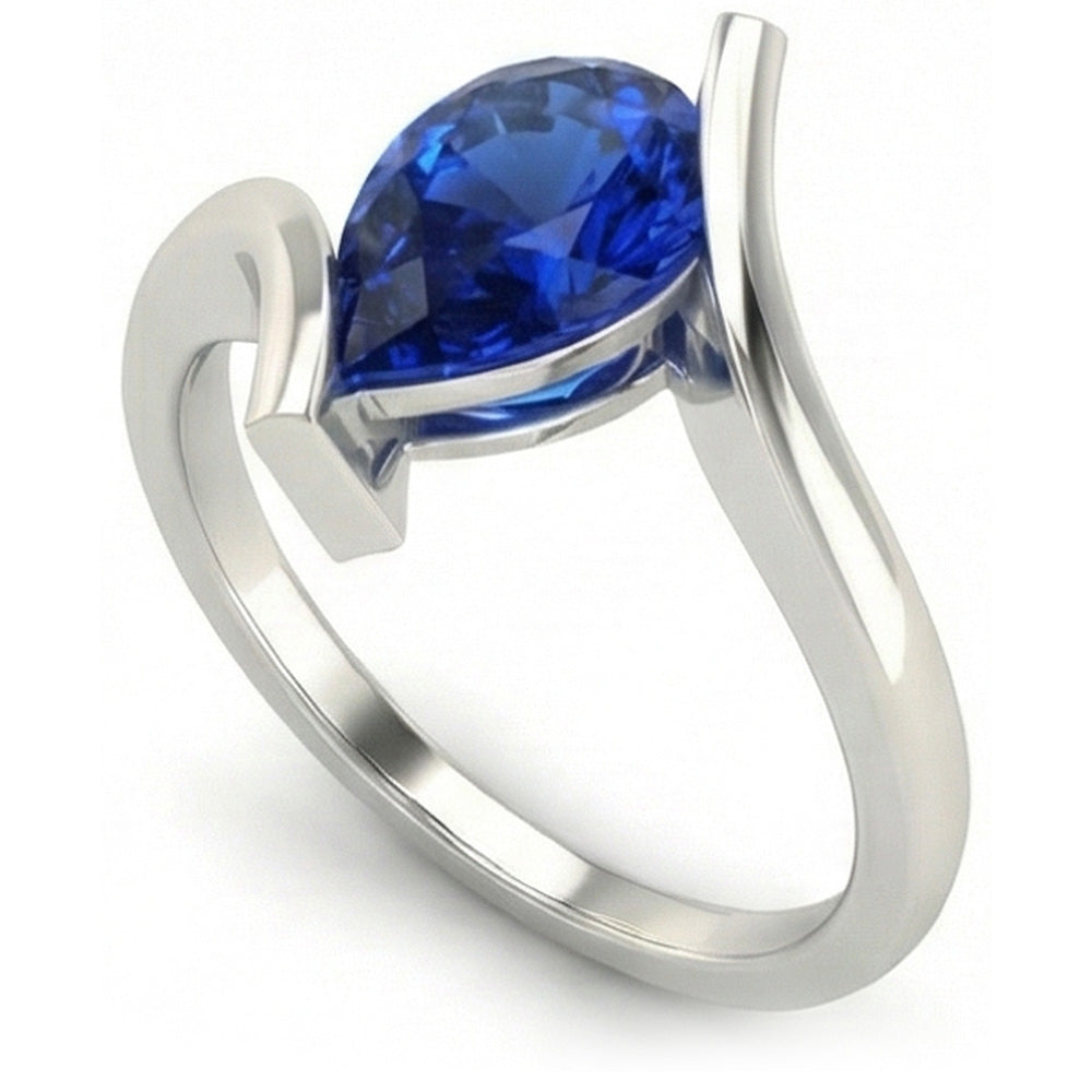 Erdgewonnener Kornblumenblauer Saphir Farbstein-Ring – Hauptansicht