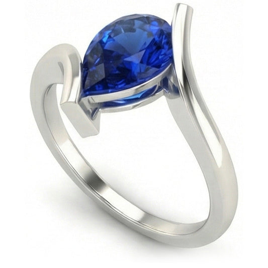 Erdgewonnener Kornblumenblauer Saphir Farbstein-Ring – Hauptansicht