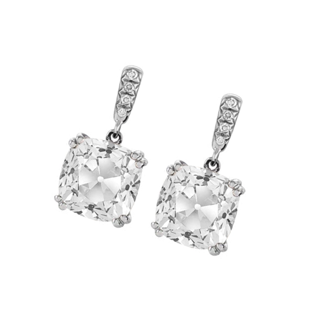 Ohrhänger 14K Weißgold mit Brillant – Frontansicht