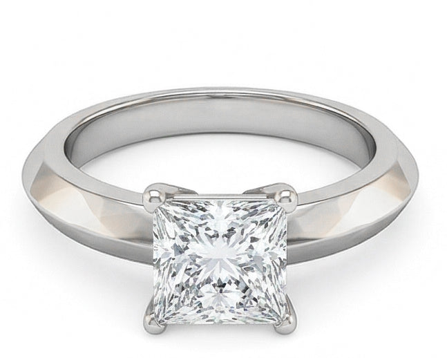 echter princess diamant 0.75Karat ring auf Weiß