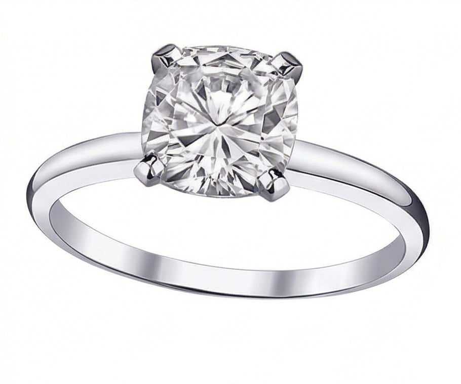 echter cushion diamant 2.01Karat ring Detailansicht