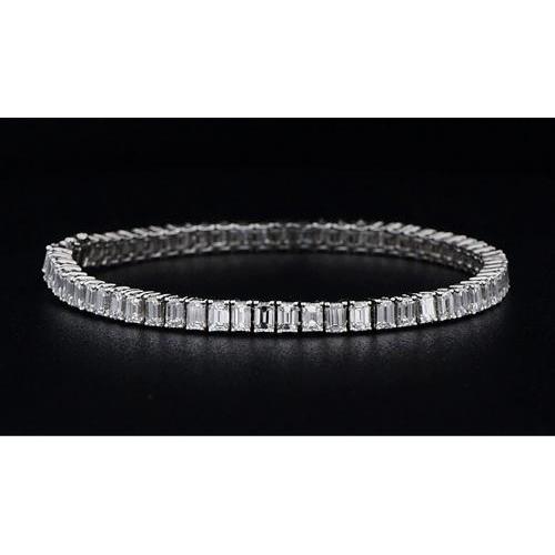 Natürliche Diamant-Baguette-Armband Weißgold