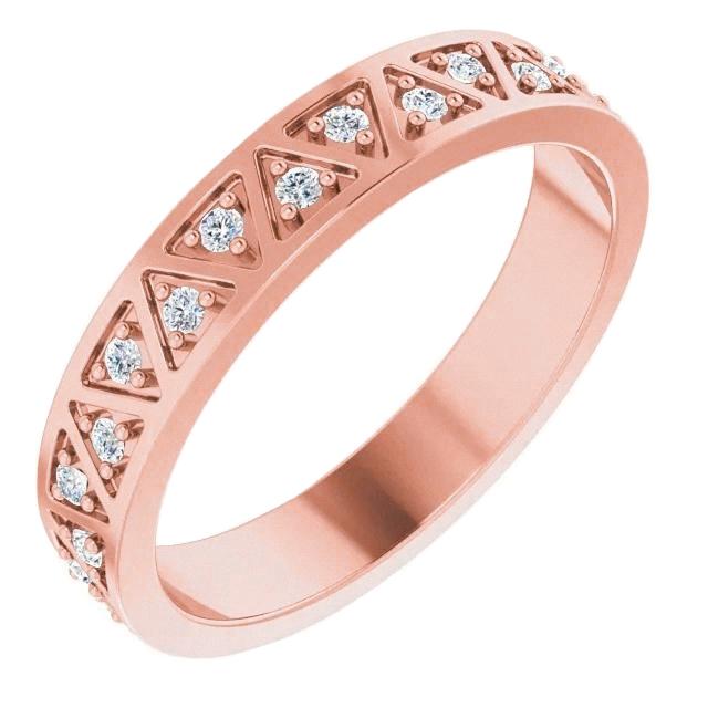 Natürliche Diamant-Jubiläumsband 0.50 Karat Roségold 14K