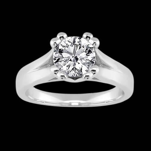 Natürliche Diamant-Solitär-Ring Weißgold Schmuck 3.01 Ct.