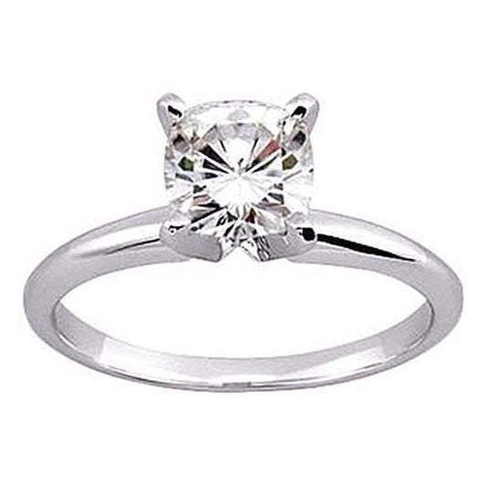 Natürliche Diamant-Solitärring Im Kissenschliff 1.25 Ct. Weißgold 14K