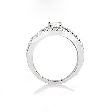 Natürliche Diamant-Split-Schaft-Ring Mit Akzenten 1,40 Cts. Schmuck Weißgold