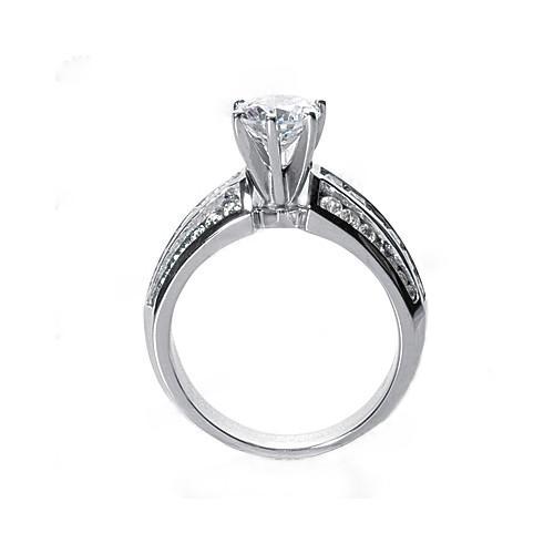 Natürliche Diamant-Verlobungsring 2,01 Karat Akzentschmuck