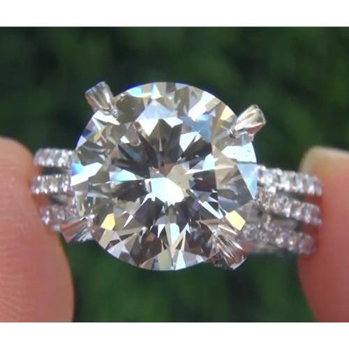 Natürliche Diamant-Verlobungsring 4,50 Karat Split Shank Claw Setting Schmuck