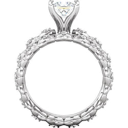Natürliche Diamant-Verlobungsring Im Vintage-Stil 1.66 Karat Weißgold 14K