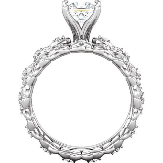Natürliche Diamant-Verlobungsring Im Vintage-Stil 1.66 Karat Weißgold 14K