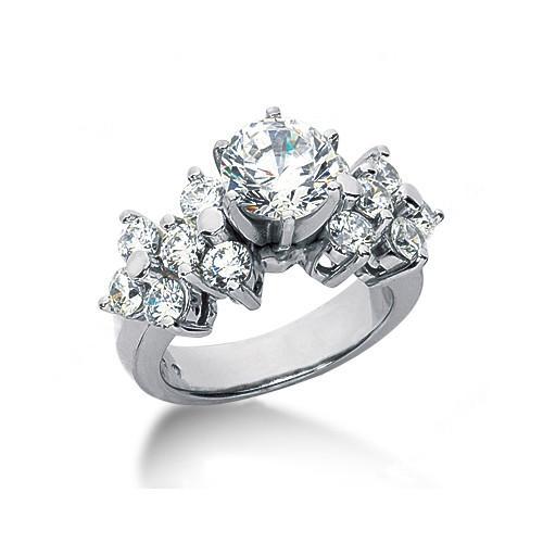 Natürliche Diamant-Verlobungsring Weißgold 14K 3,30 Karat Neu