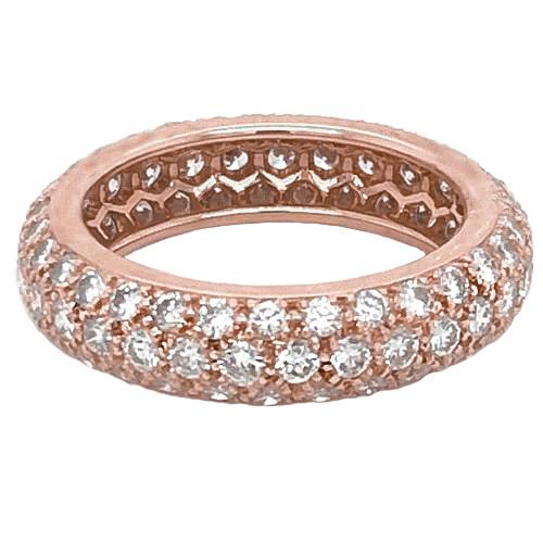 Natürliche Diamant Ewigkeit Band 3.36 Karat Roségold Damen Schmuck