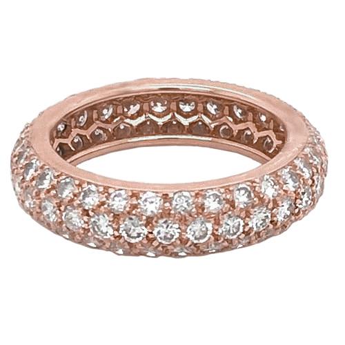 Natürliche Diamant Ewigkeit Band 3.36 Karat Roségold Damen Schmuck