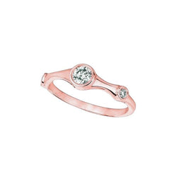 Natürliche Diamant Fancy Ring 0,31 Karat 14K Roségold halbe Ewigkeit Band