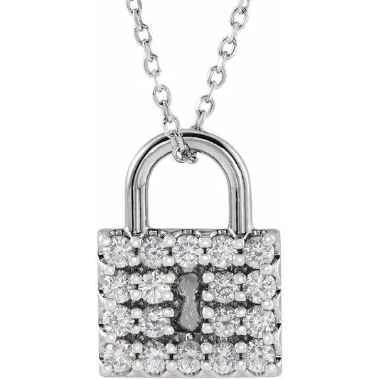 Natürliche Diamant Lock Anhänger 0,90 Karat F Vs1 Schmuck