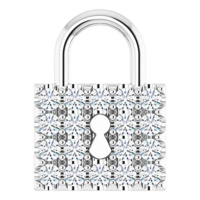 Natürliche Diamant Lock Anhänger 0,90 Karat F Vs1 Schmuck