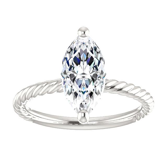 Natürliche Diamant Solitaire Ring 2 Karat Twisted Rope Style Damen Schmuck