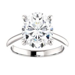 Natürliche Diamant Solitärring 3.50 Karat Krappenfassung Schmuck Weißgold 14K