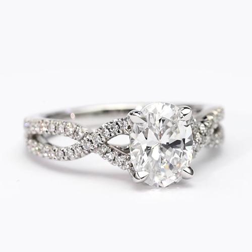 Natürliche Diamant Verlobungsring Mit Ovalschliff