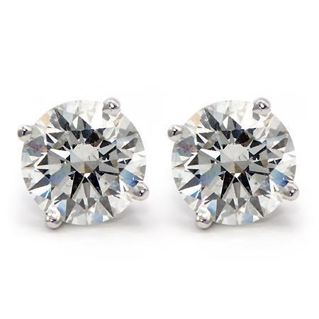 Natürliche Diamanten Women Studs Earrings 3.00 Carats White Gold 14K