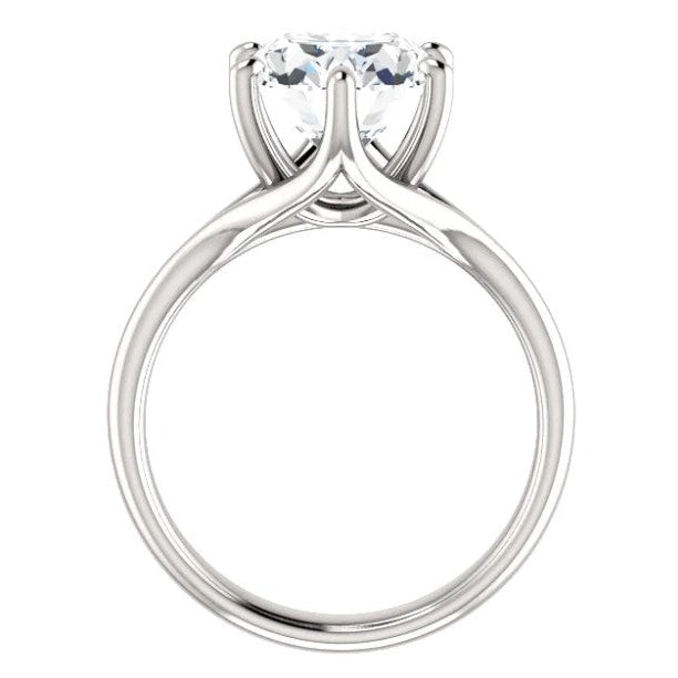 Natürliche Diamond Solitaire-Kathedralenfassung Verlobungsring Damen Schmuck