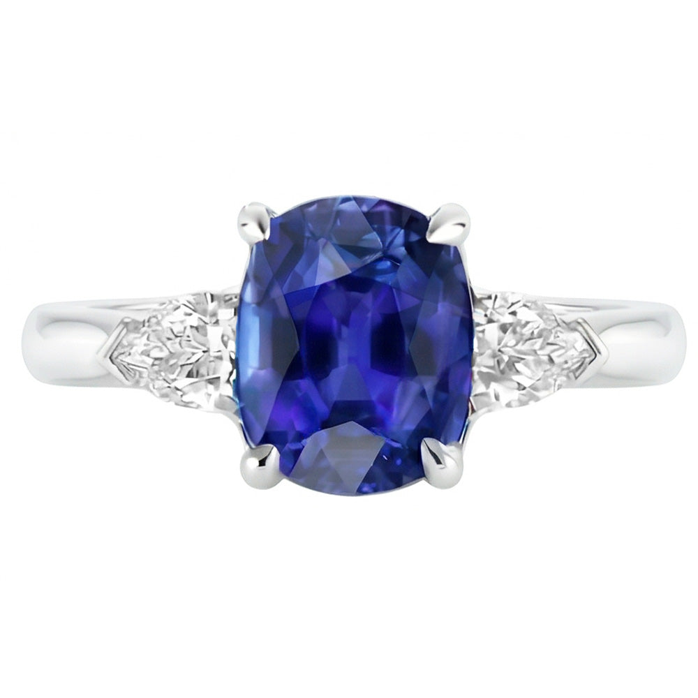 echter oval diamant 3Karat ring Seitenansicht
