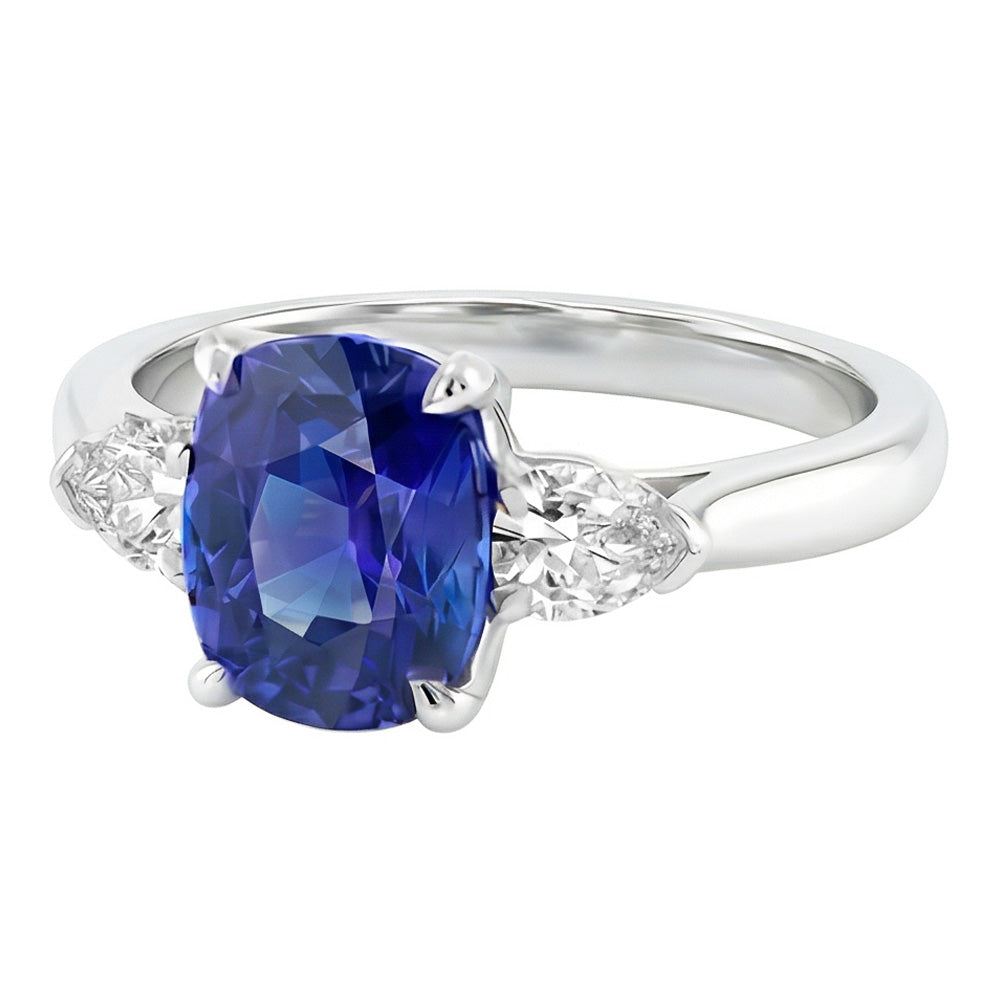 echter oval diamant 3Karat ring Detailansicht