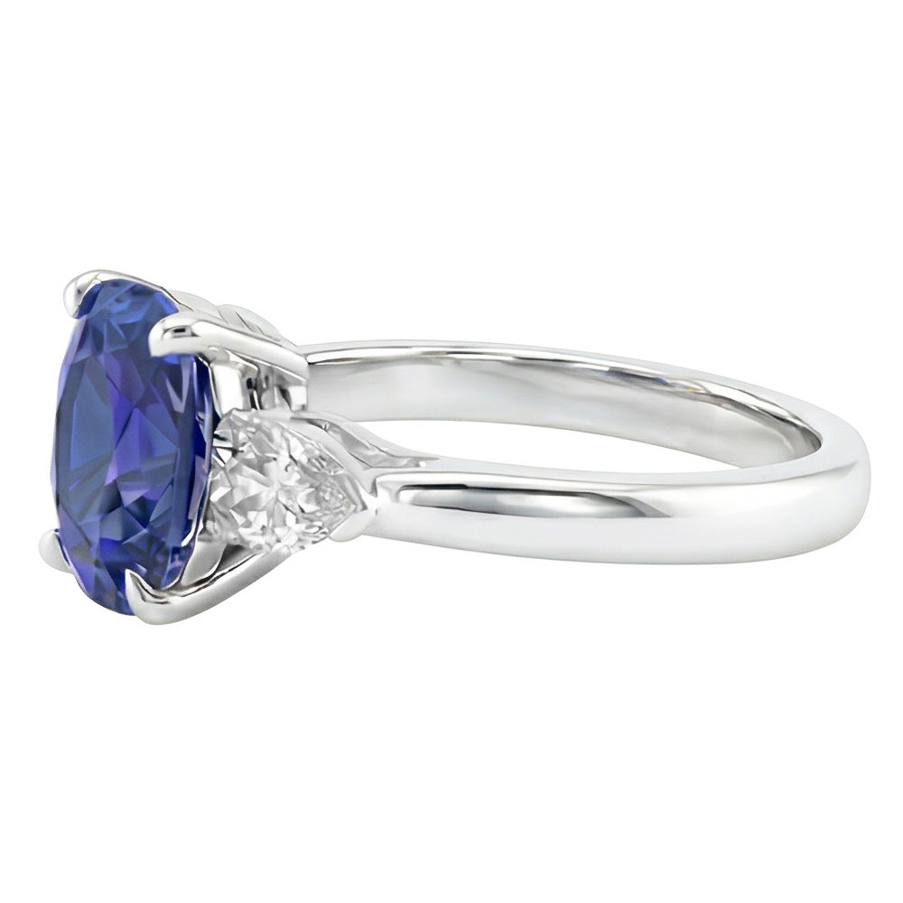echter oval diamant 3Karat ring Draufsicht