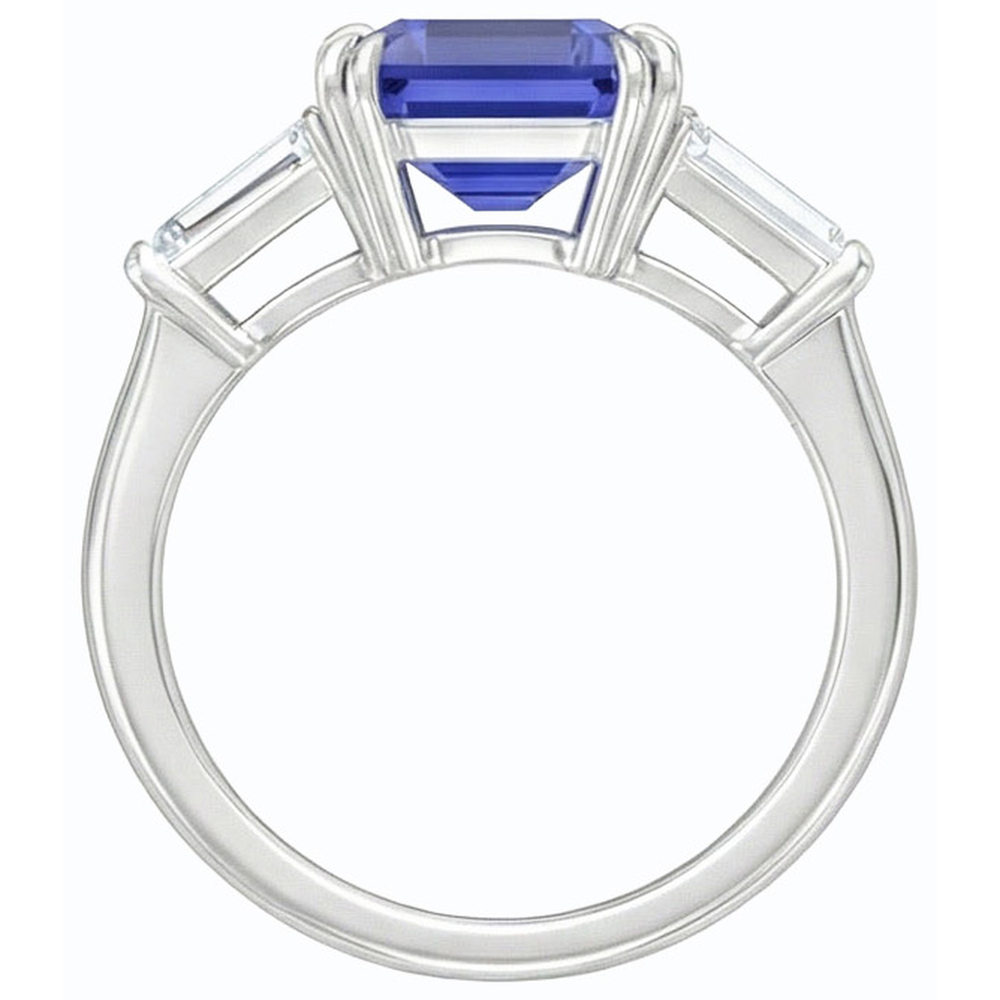echter baguette diamant 3.50Karat ring auf Weiß