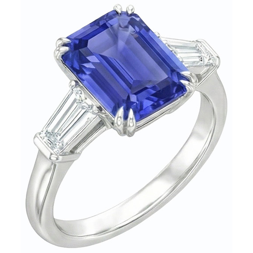 echter baguette diamant 3.50Karat ring Detailansicht