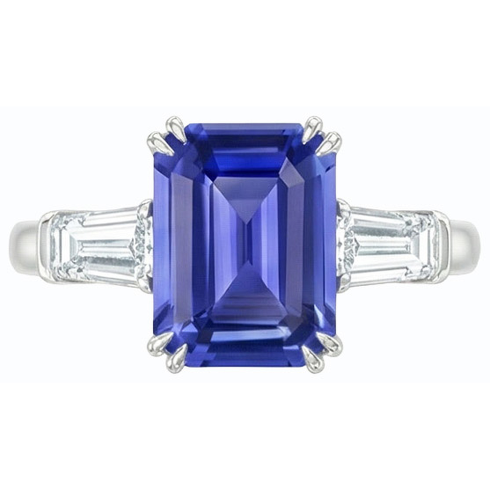 echter baguette diamant 3.50Karat ring Draufsicht