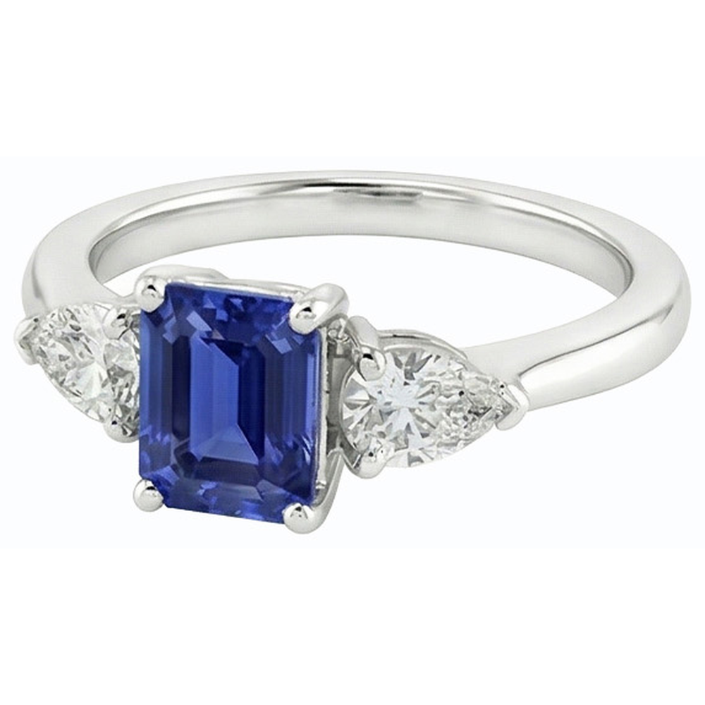 echter radiant diamant 2.50Karat ring Profilansicht