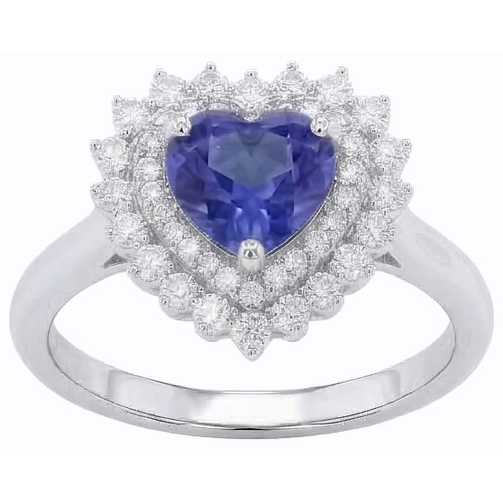 echter heart diamant 3Karat ring Vorderansicht