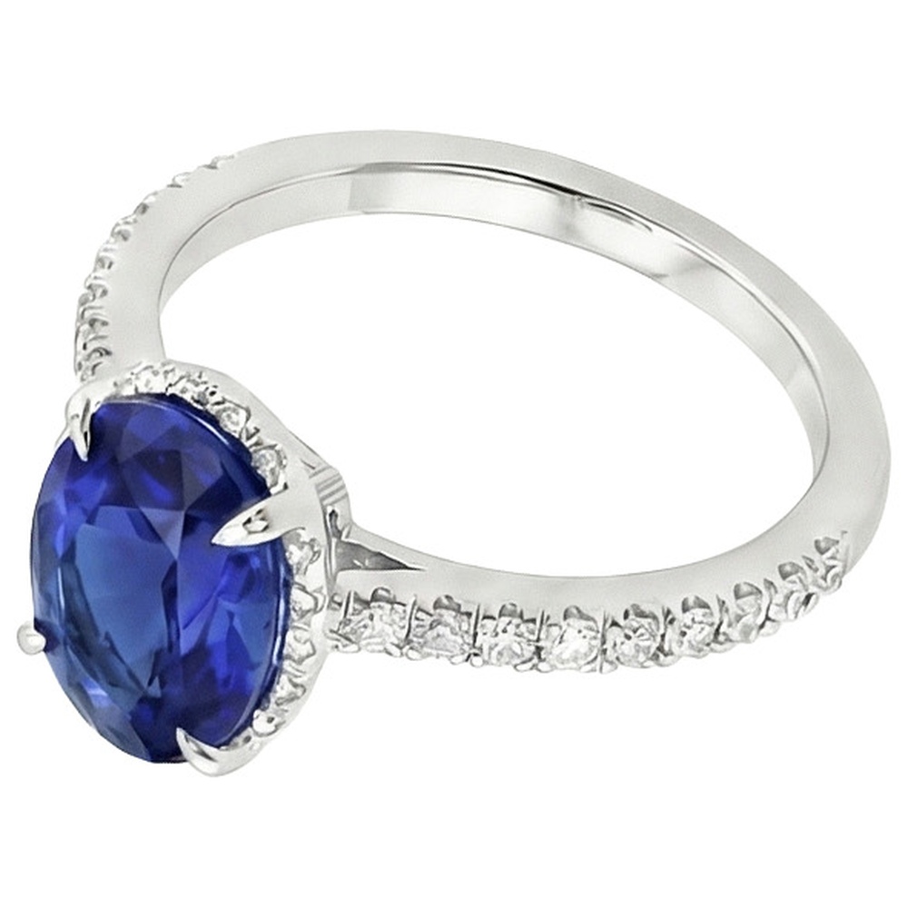 echter oval diamant 4Karat ring Draufsicht