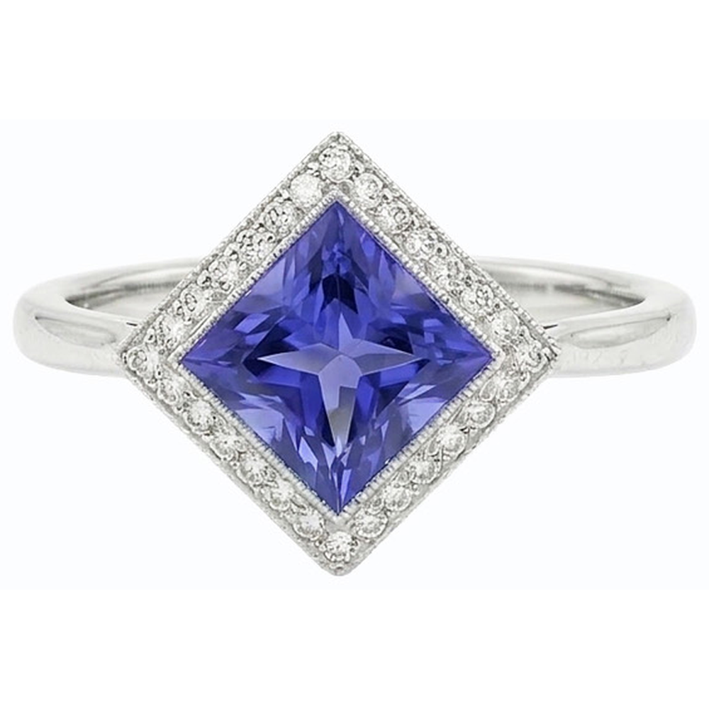 echter princess diamant 3Karat ring Profilansicht